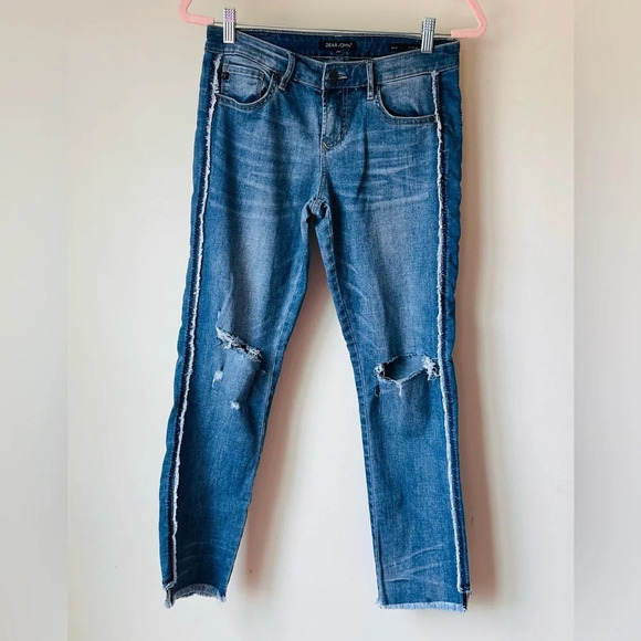 Dear John Denim Skinny Jeans with Raw Hem and Trim - Size 25 - Picture 2 of 15